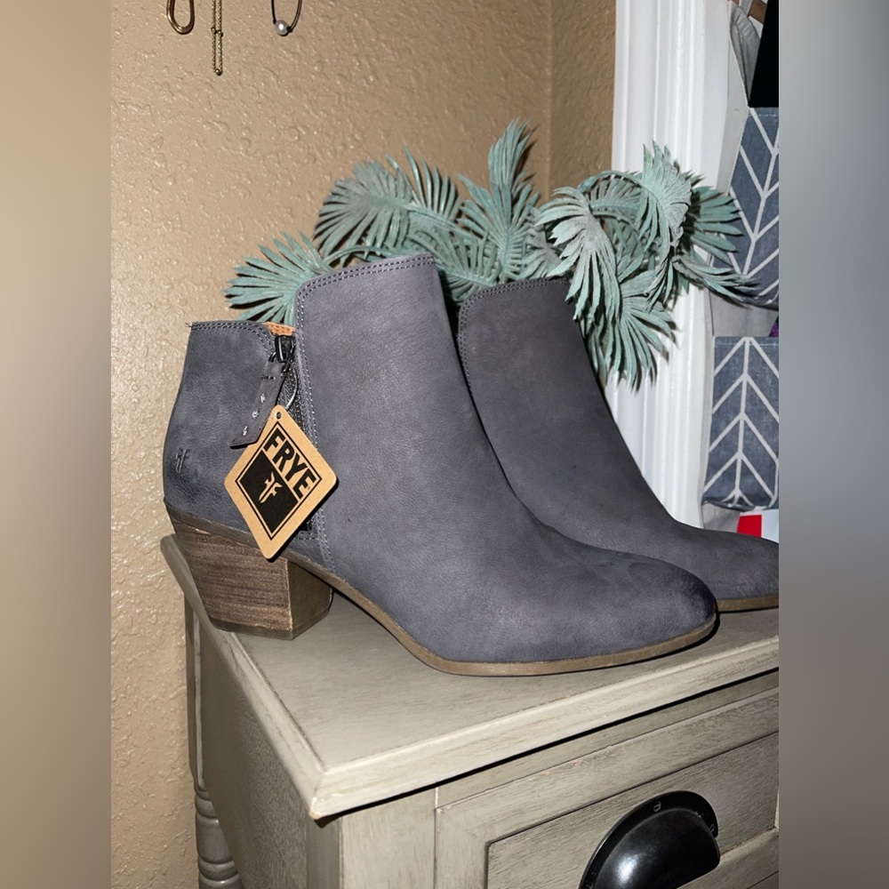 Frye Charcoal Heeled Ankle Boots
